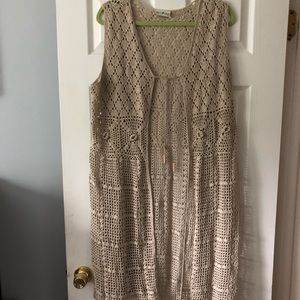 White Stag Cream Crochet Duster